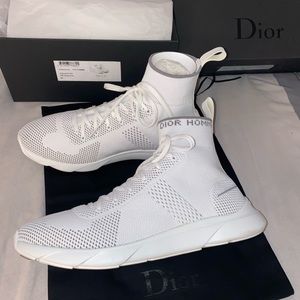 DIOR technical knit sneakers. Optic white.